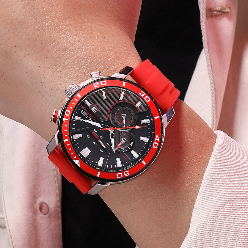 Luxury Military Watches for Men Fashion Sport Quartz Wristwatch Waterproof Silicone Band Male Clock Chronograph with Date