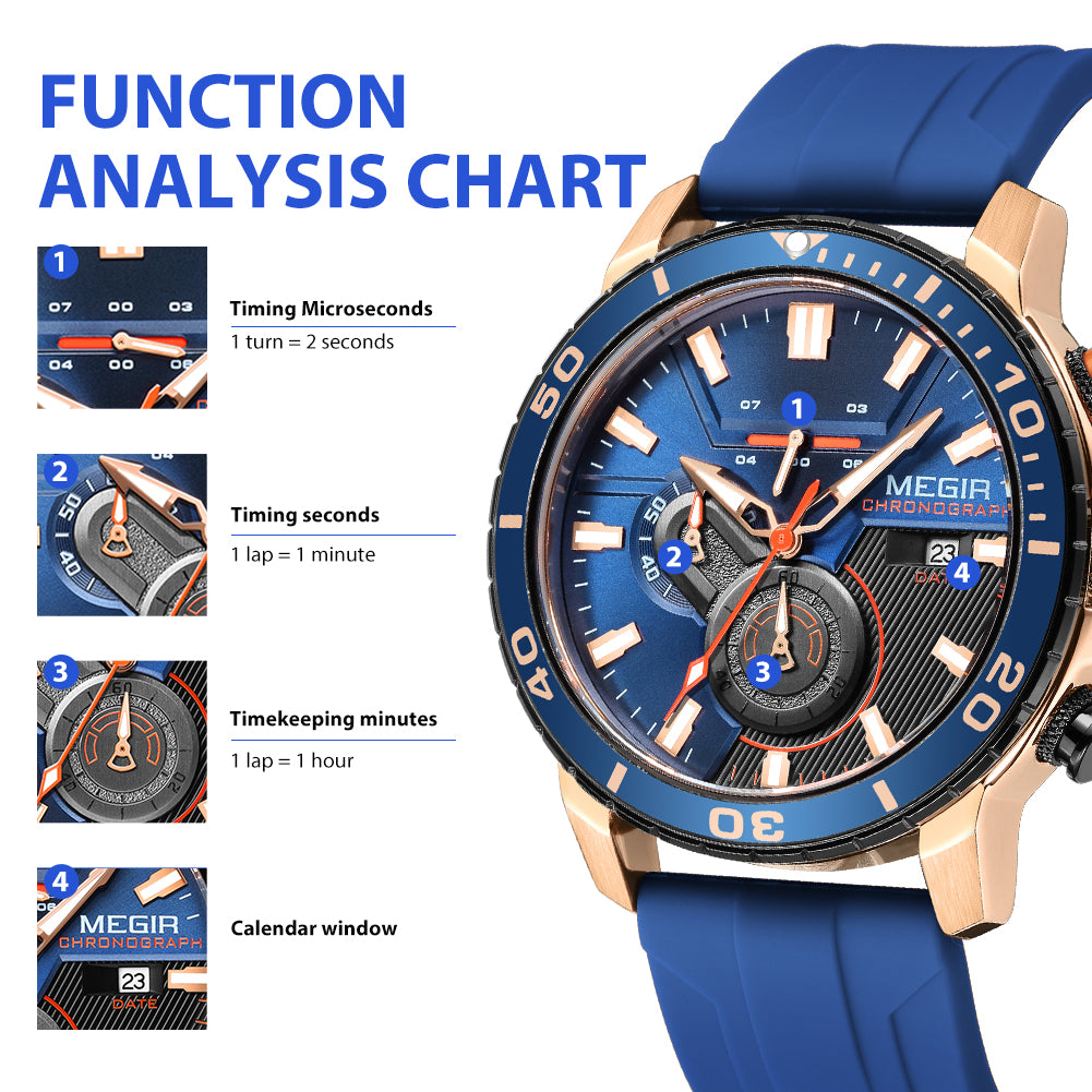 Luxury Military Watches for Men Fashion Sport Quartz Wristwatch Waterproof Silicone Band Male Clock Chronograph with Date
