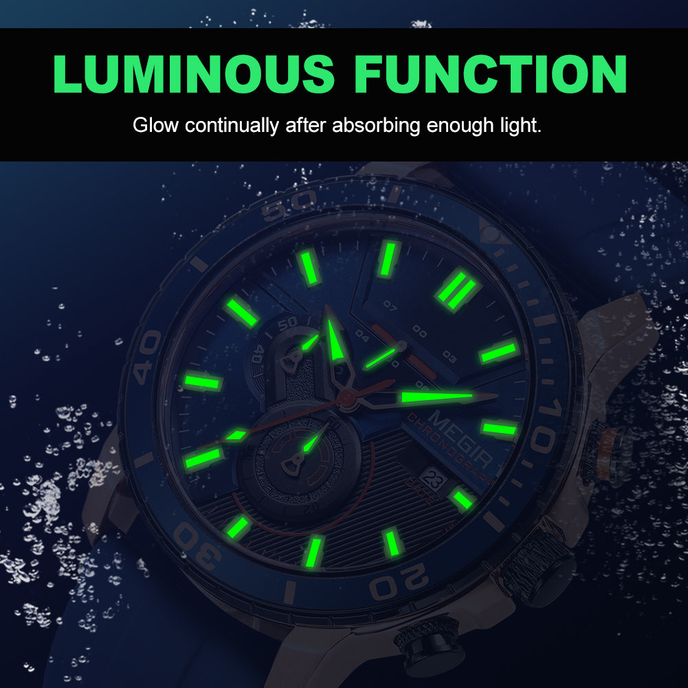 Luxury Military Watches for Men Fashion Sport Quartz Wristwatch Waterproof Silicone Band Male Clock Chronograph with Date