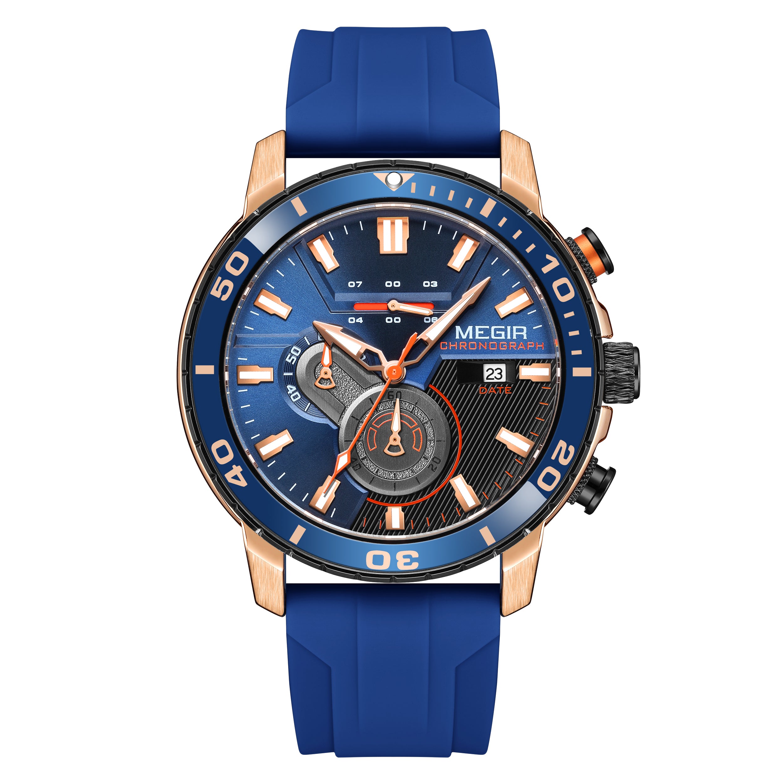Luxury Military Watches for Men Fashion Sport Quartz Wristwatch Waterproof Silicone Band Male Clock Chronograph with Date