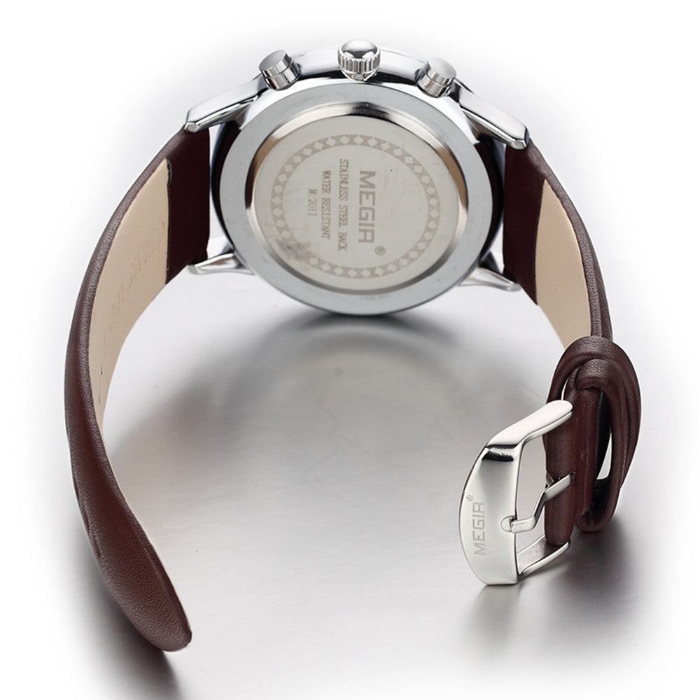 Sport Watch for Men Luxury Waterproof Quartz Clock Leather Wristwatch Luminous Military Watches