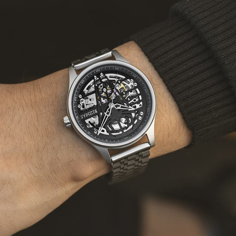 Mechanical Chronograph Clock Stainless Steel Casual  Business Watch