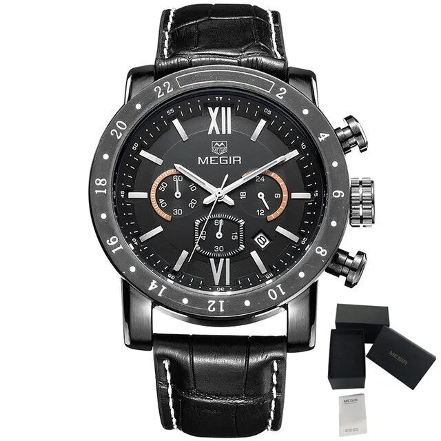 Luxury Men's Business Watches Chronograph Waterproof Stainless Steel Quartz Watch