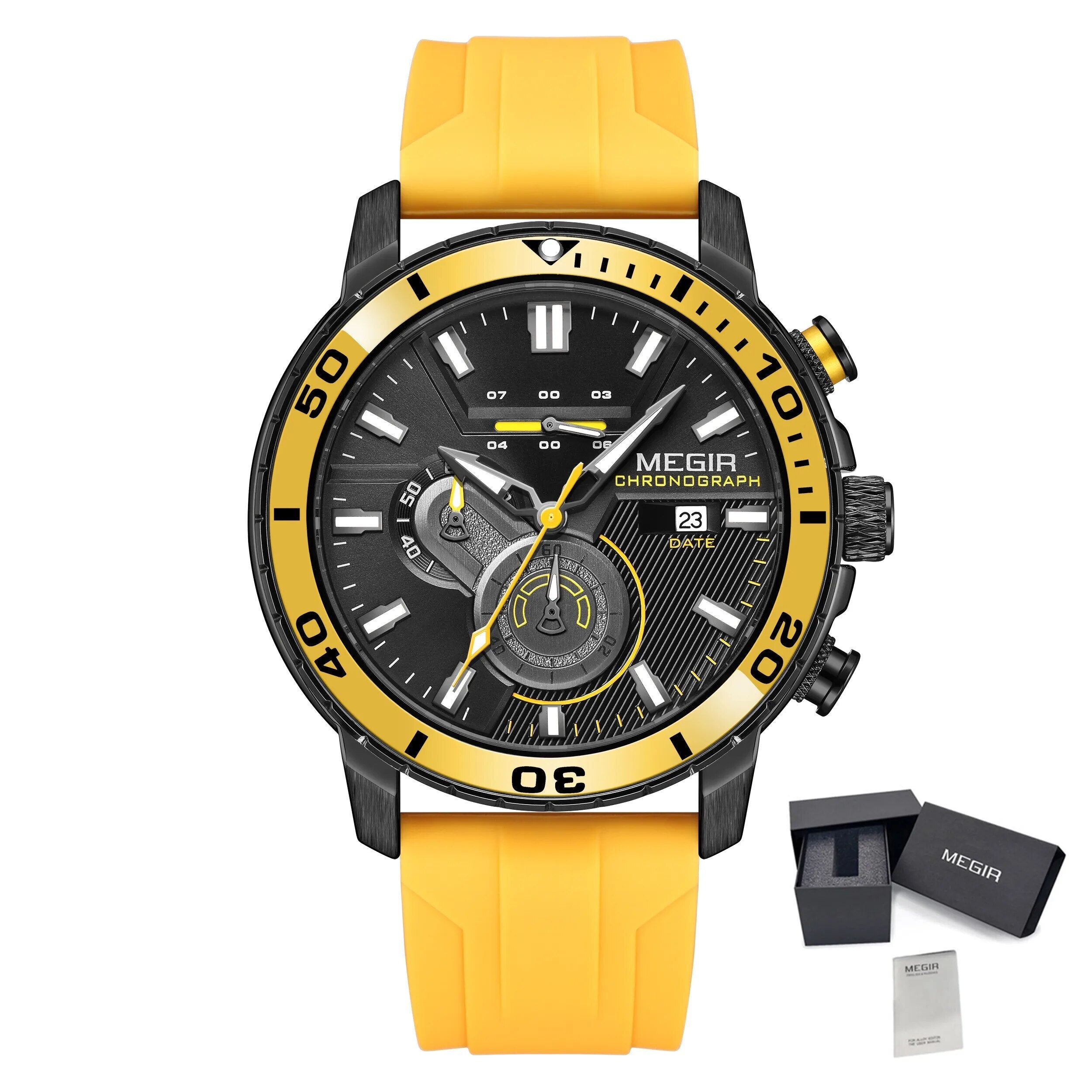 Luxury Military Watches for Men Fashion Sport Quartz Wristwatch Waterproof Silicone Band Male Clock Chronograph with Date