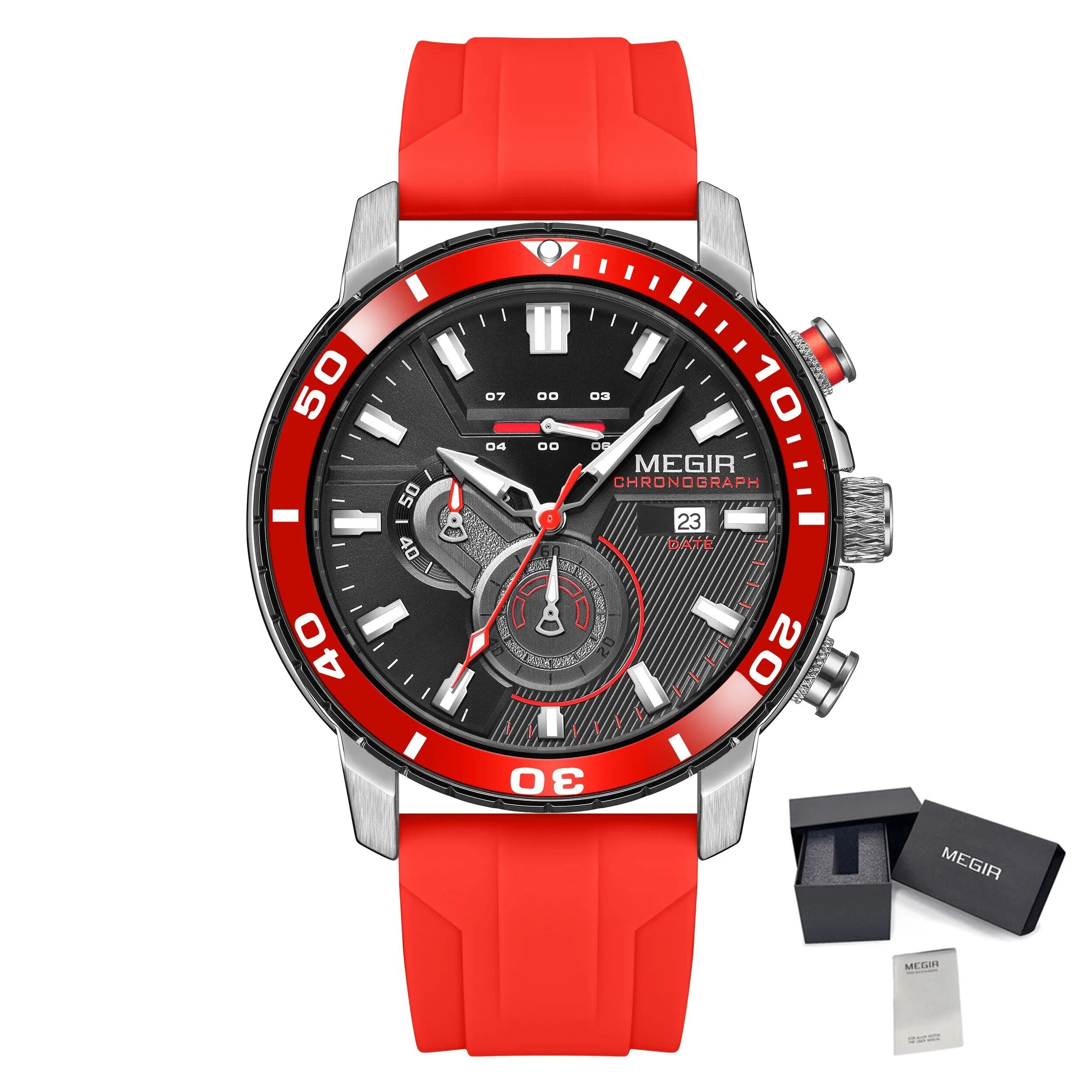 Luxury Military Watches for Men Fashion Sport Quartz Wristwatch Waterproof Silicone Band Male Clock Chronograph with Date