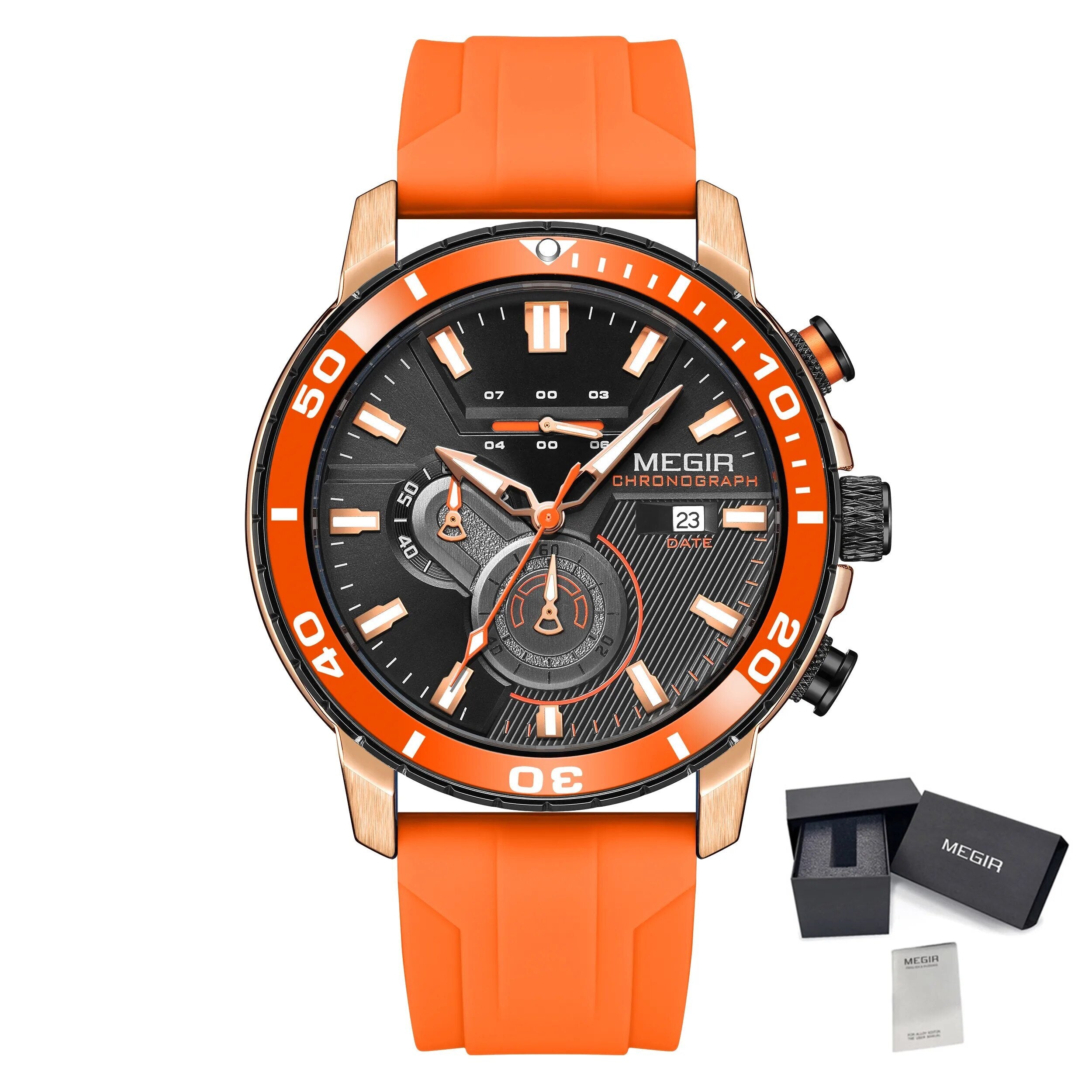 Luxury Military Watches for Men Fashion Sport Quartz Wristwatch Waterproof Silicone Band Male Clock Chronograph with Date