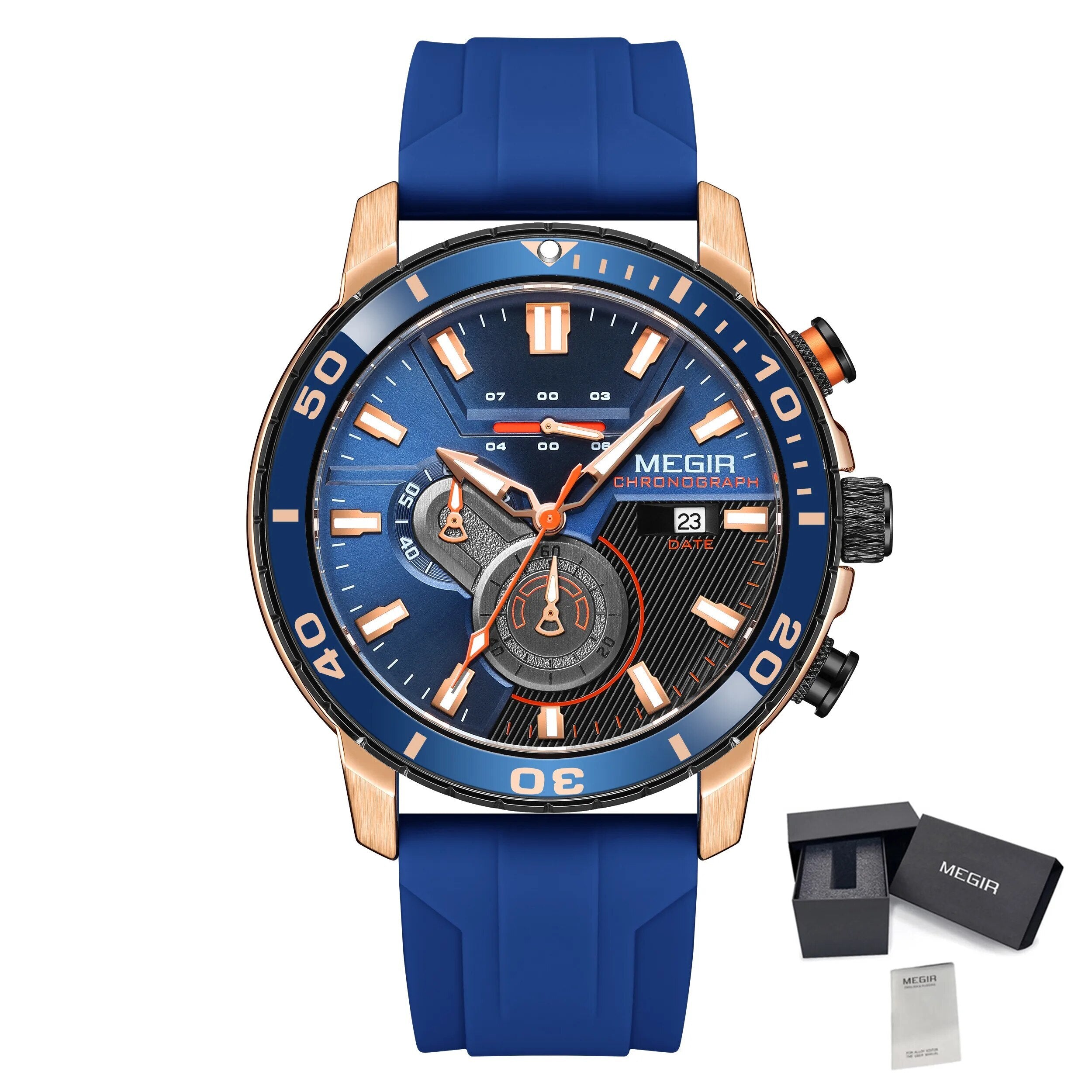 Luxury Military Watches for Men Fashion Sport Quartz Wristwatch Waterproof Silicone Band Male Clock Chronograph with Date