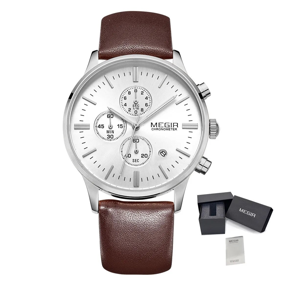 Sport Watch for Men Luxury Waterproof Quartz Clock Leather Wristwatch Luminous Military Watches