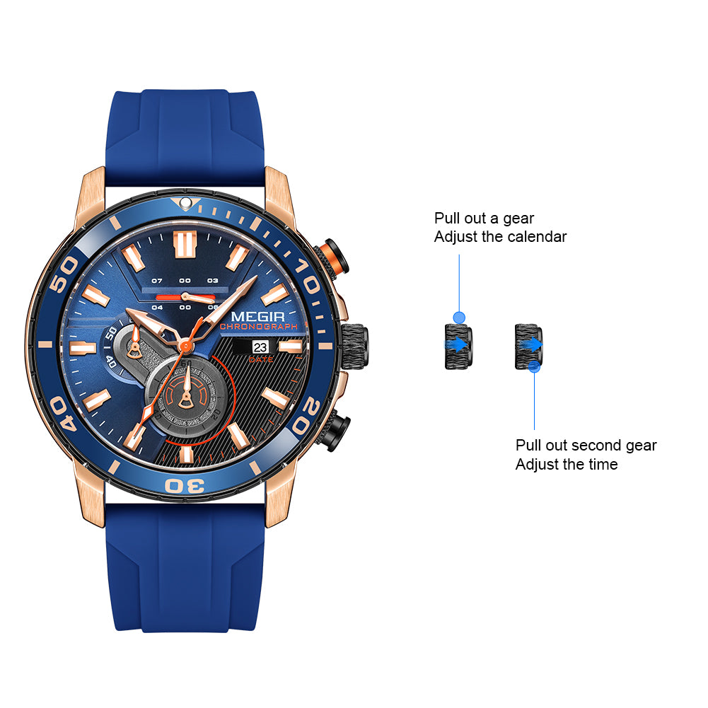 Luxury Military Watches for Men Fashion Sport Quartz Wristwatch Waterproof Silicone Band Male Clock Chronograph with Date