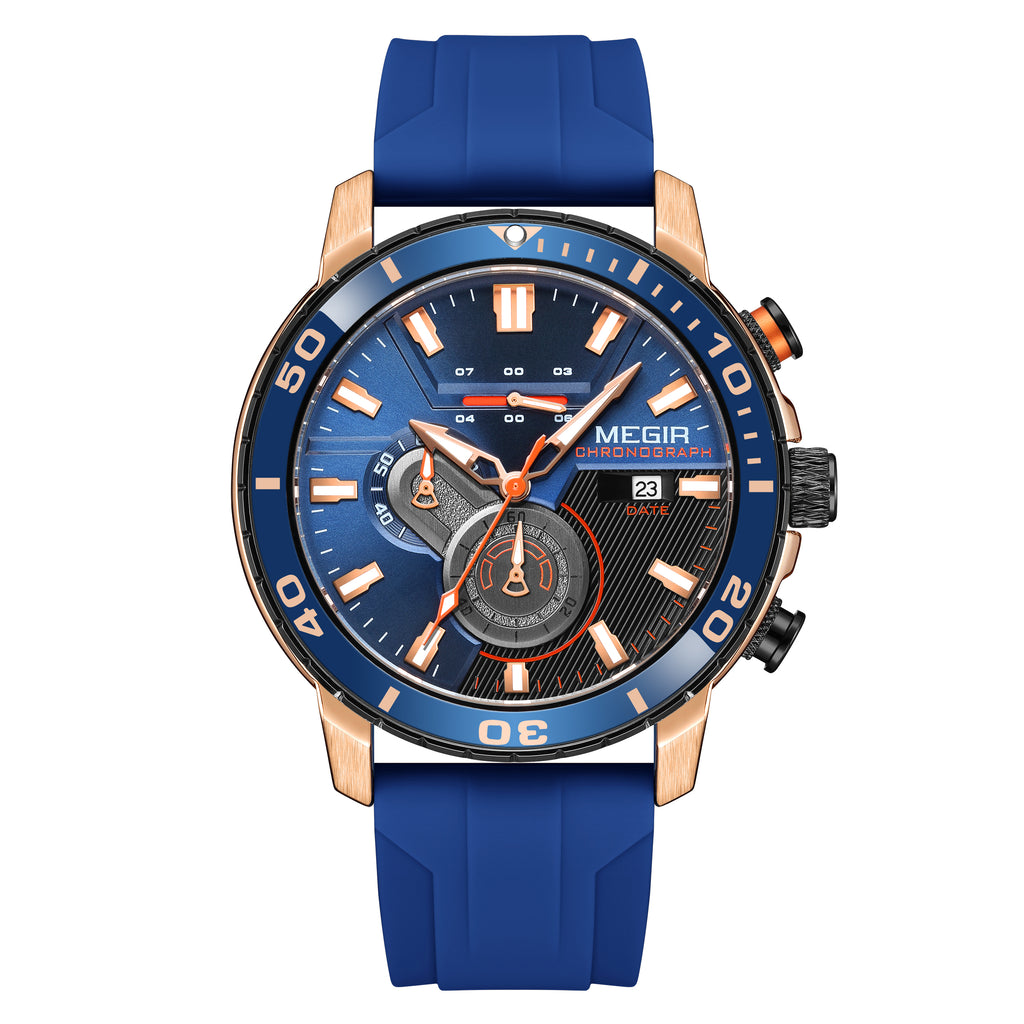 Luxury Military Watches for Men Fashion Sport Quartz Wristwatch Waterproof Silicone Band Male Clock Chronograph with Date