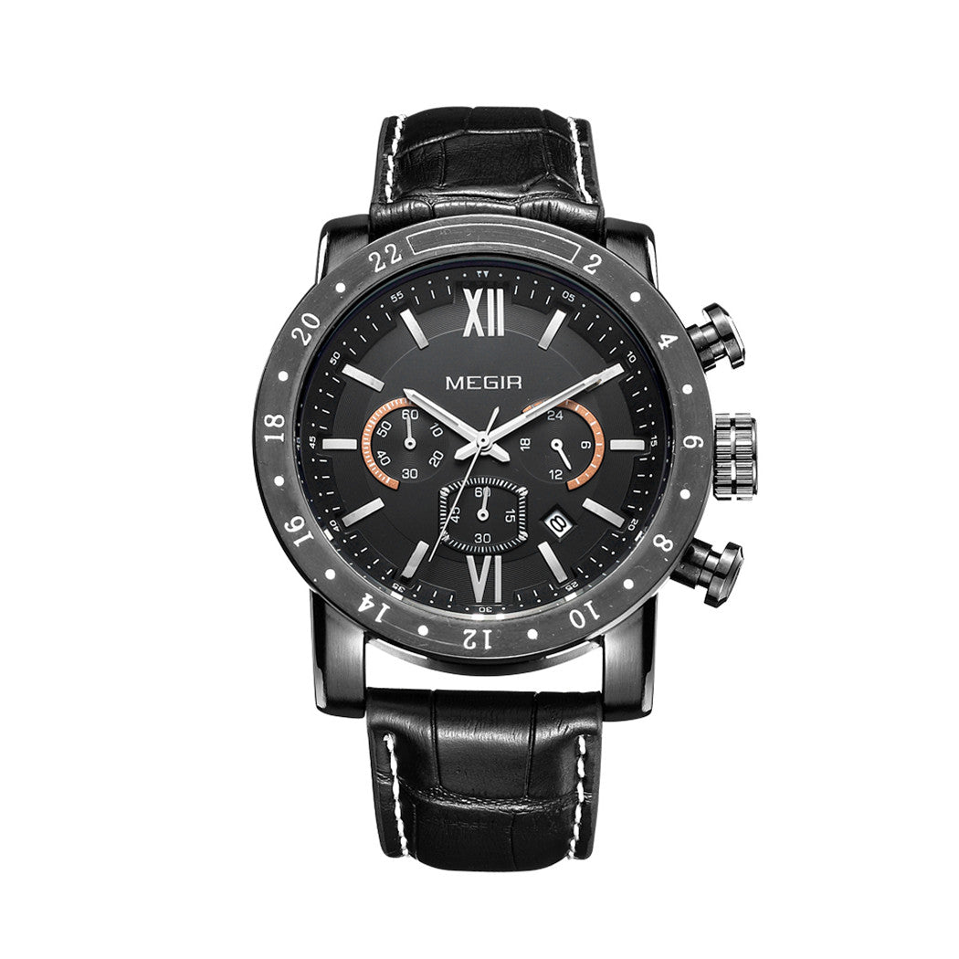 Luxury Men's Business Watches Chronograph Waterproof Stainless Steel Quartz Watch