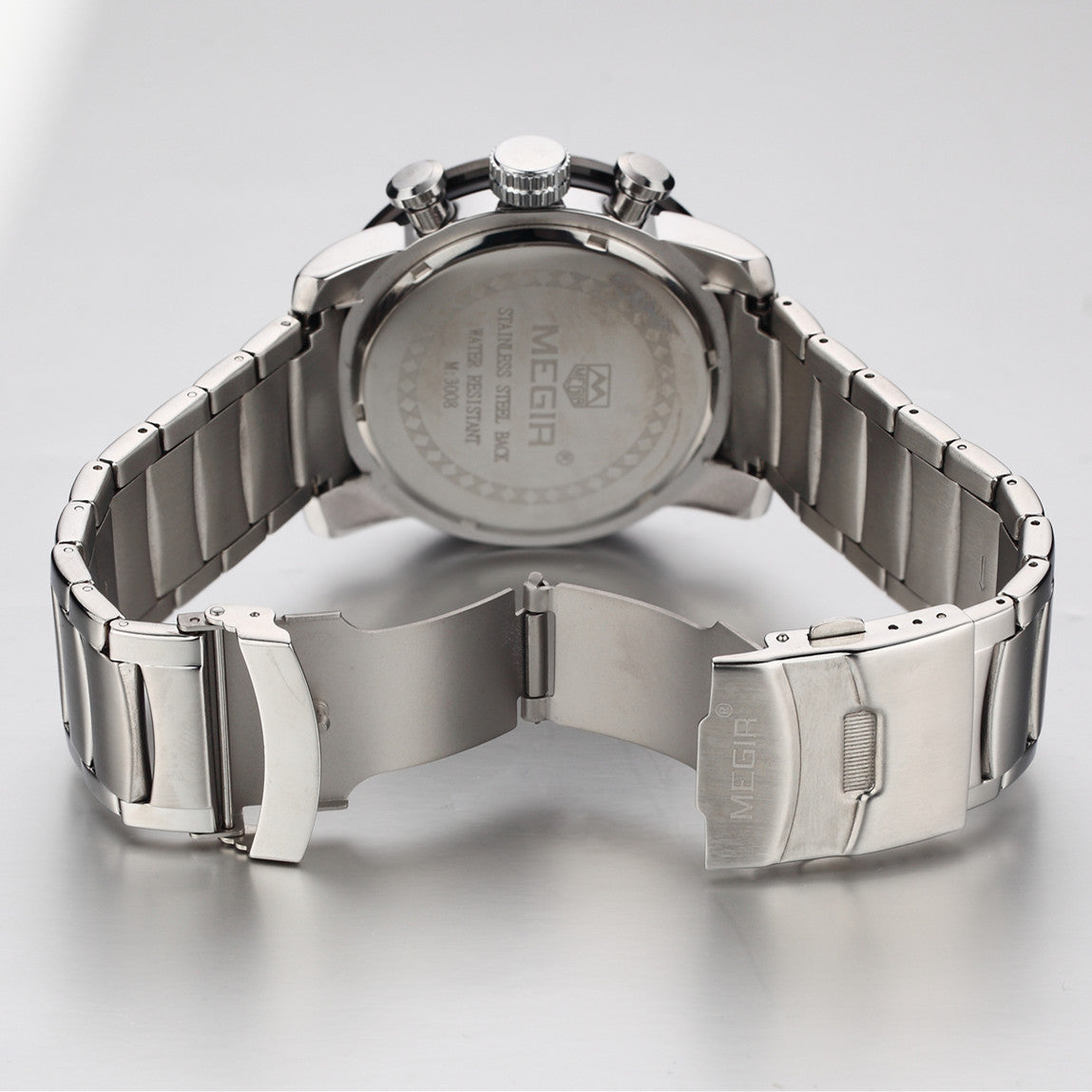 Luxury Men's Business Watches Chronograph Waterproof Stainless Steel Quartz Watch