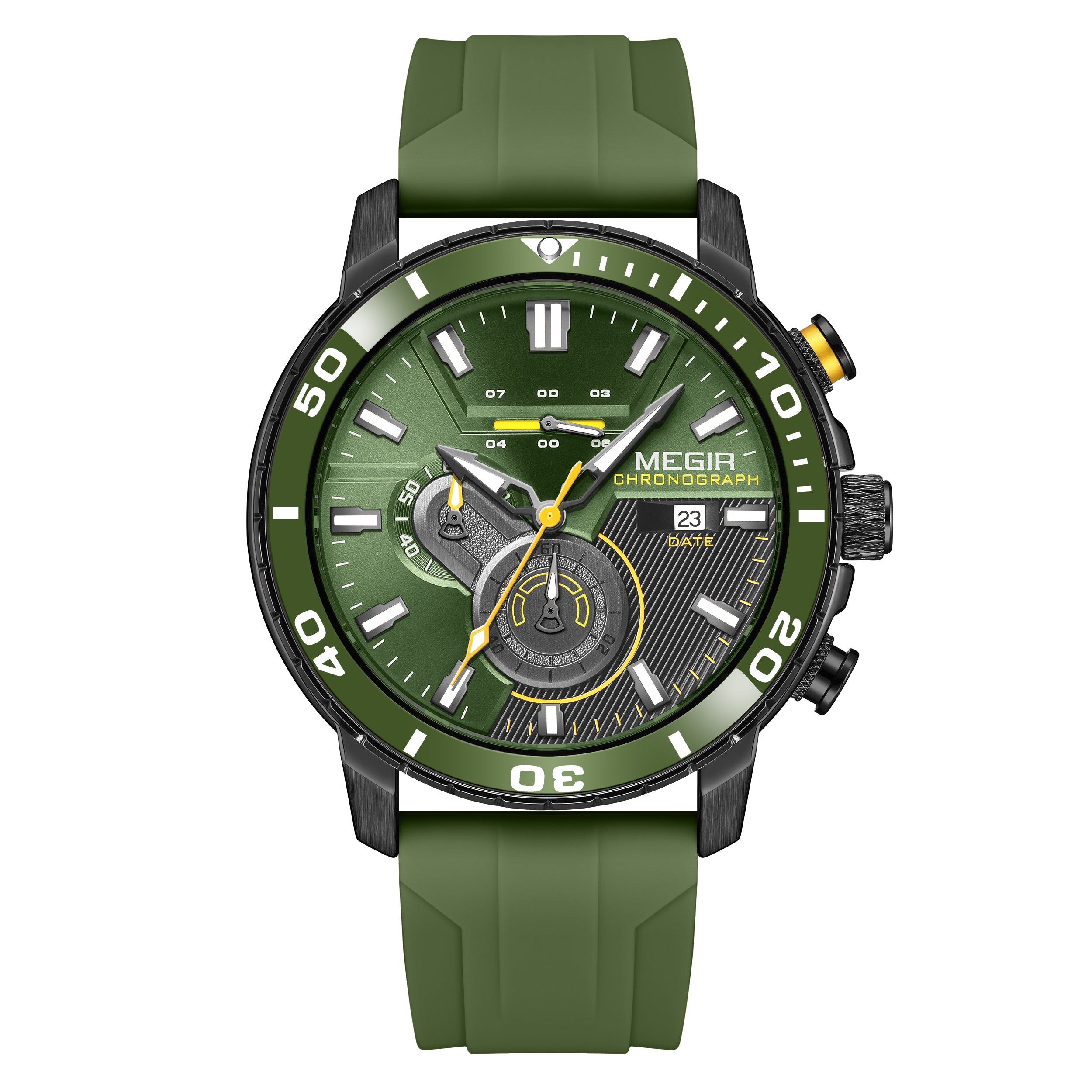 Luxury Military Watches for Men Fashion Sport Quartz Wristwatch Waterproof Silicone Band Male Clock Chronograph with Date