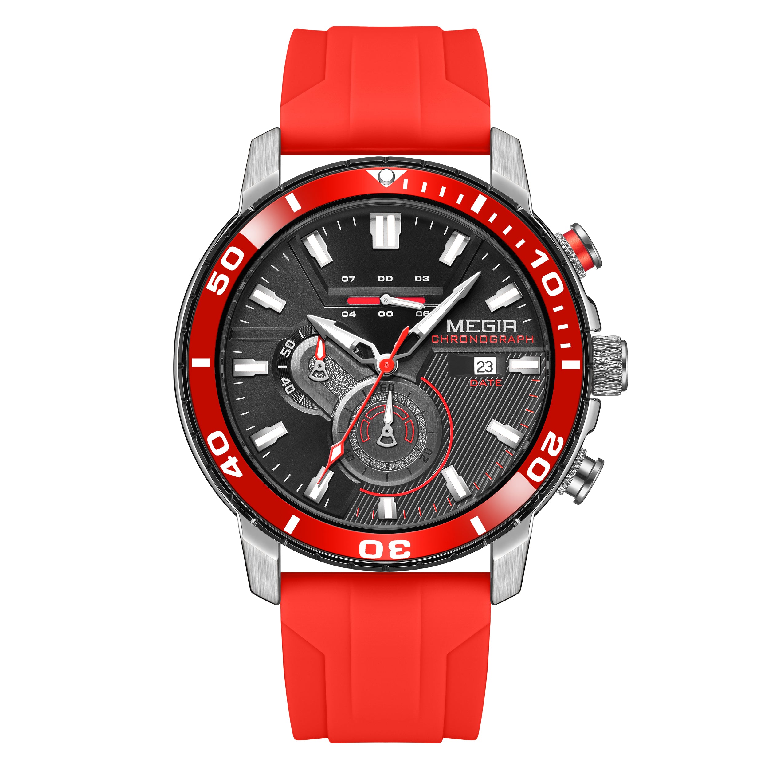 Luxury Military Watches for Men Fashion Sport Quartz Wristwatch Waterproof Silicone Band Male Clock Chronograph with Date