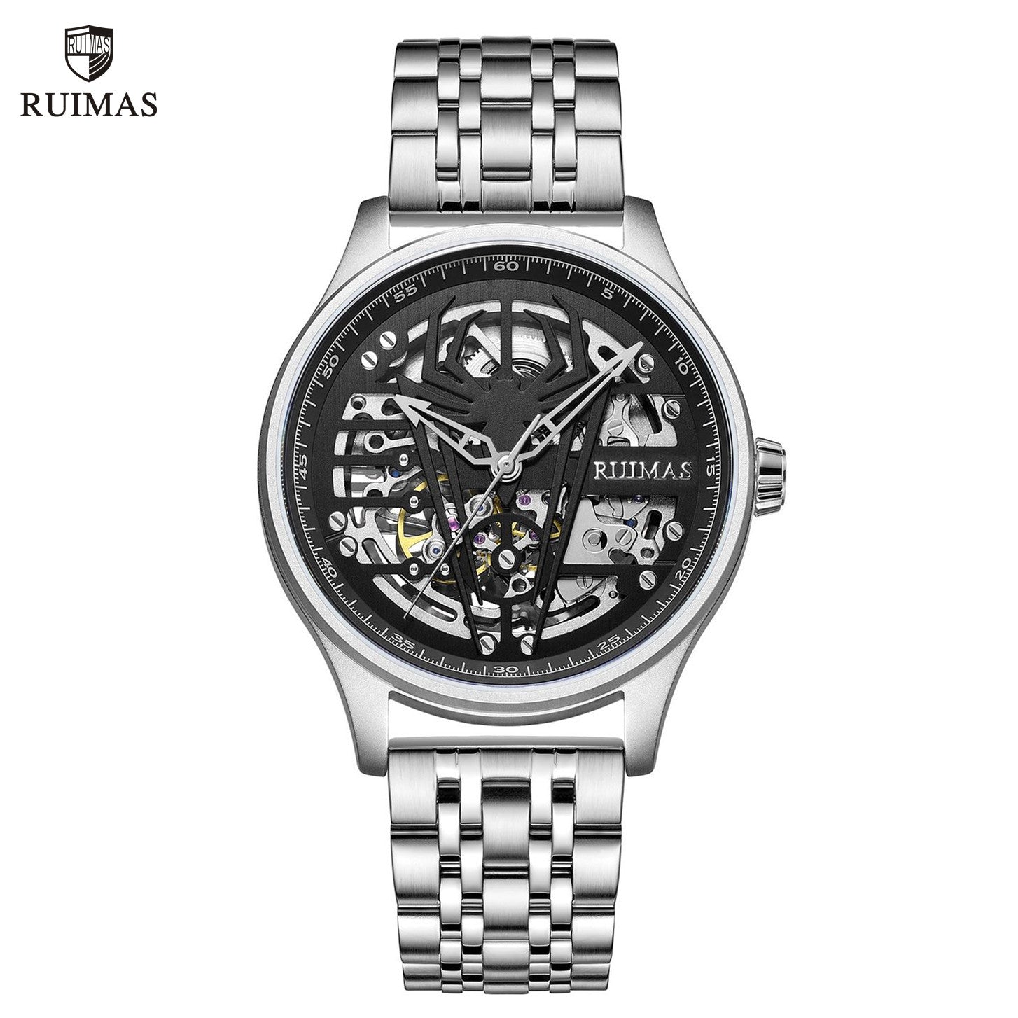 Mechanical Chronograph Clock Stainless Steel Casual  Business Watch
