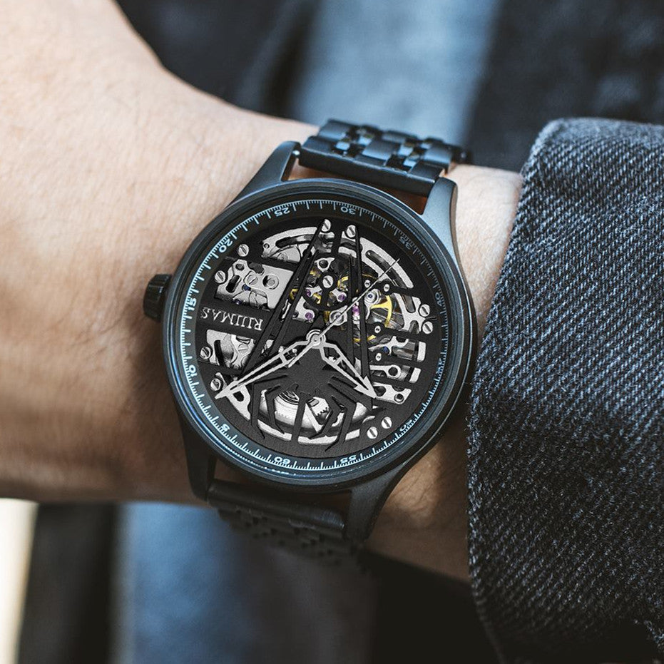 Mechanical Chronograph Clock Stainless Steel Casual  Business Watch