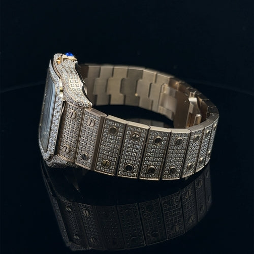 Enigma Steel Yellow Gold Moissanite Watch