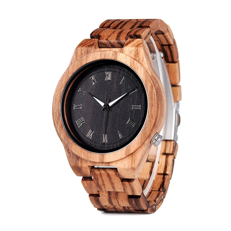 Wood Wrist Watches Natural Calendar Display