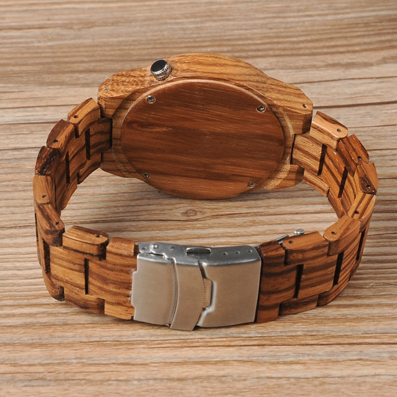 Wood Wrist Watches Natural Calendar Display